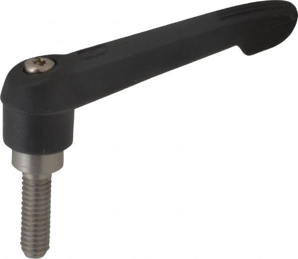 KIPP - 5/16-18, 0.71" Hub Diam, Glass Fiber (Stainless Steel Components) Threaded Stud Adjustable Clamping Lever - 0.98" Stud Length, 2.95" OAL, 1.63" High - Americas Industrial Supply