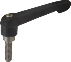 KIPP - 5/16-18, 0.71" Hub Diam, Glass Fiber (Stainless Steel Components) Threaded Stud Adjustable Clamping Lever - 0.98" Stud Length, 2.95" OAL, 1.63" High - Americas Industrial Supply
