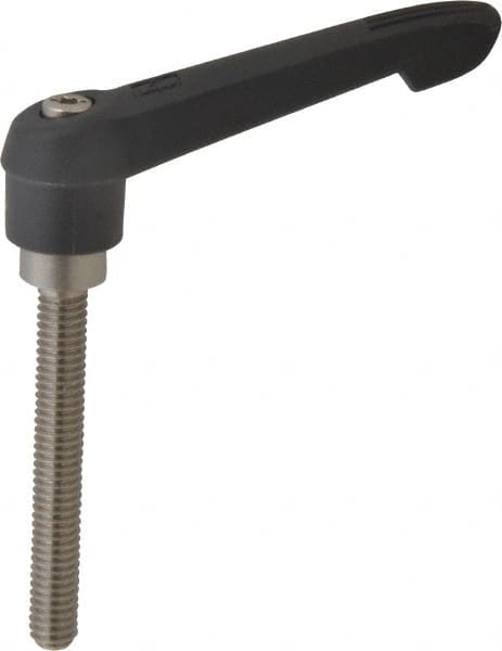 KIPP - 5/16-18, 0.71" Hub Diam, Glass Fiber (Stainless Steel Components) Threaded Stud Adjustable Clamping Lever - 2.36" Stud Length, 2.95" OAL, 1.63" High - Americas Industrial Supply