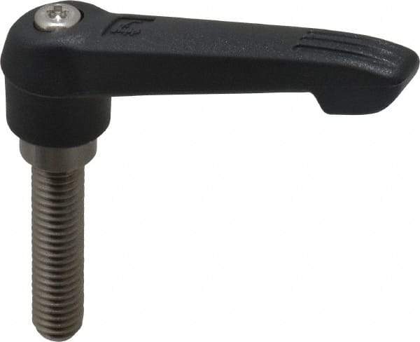 KIPP - 3/8-16, 0.71" Hub Diam, Glass Fiber (Stainless Steel Components) Threaded Stud Adjustable Clamping Lever - 1.57" Stud Length, 2.95" OAL, 1.63" High - Americas Industrial Supply