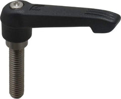 KIPP - 3/8-16, 0.71" Hub Diam, Glass Fiber (Stainless Steel Components) Threaded Stud Adjustable Clamping Lever - 1.57" Stud Length, 2.95" OAL, 1.63" High - Americas Industrial Supply