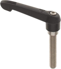 KIPP - 3/8-16, 0.71" Hub Diam, Glass Fiber (Stainless Steel Components) Threaded Stud Adjustable Clamping Lever - 1.97" Stud Length, 2.95" OAL, 1.63" High - Americas Industrial Supply