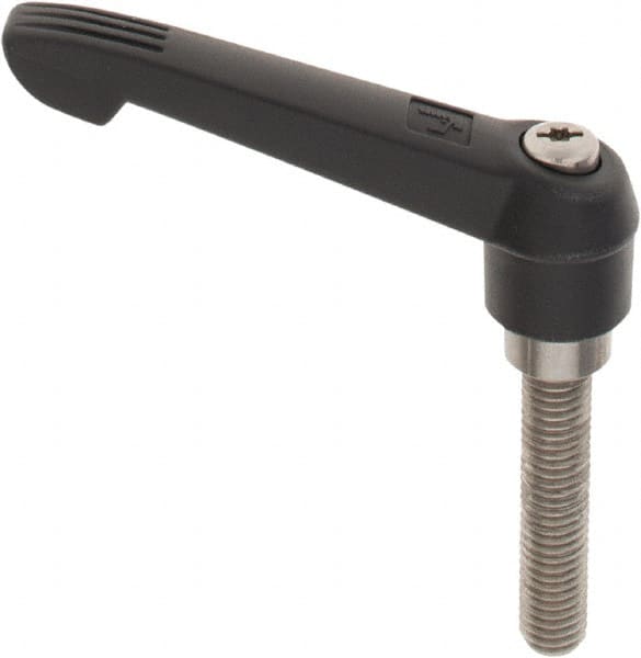 KIPP - 1/2-13, 1" Hub Diam, Glass Fiber (Stainless Steel Components) Threaded Stud Adjustable Clamping Lever - 2.36" Stud Length, 4.29" OAL, 2.4" High - Americas Industrial Supply
