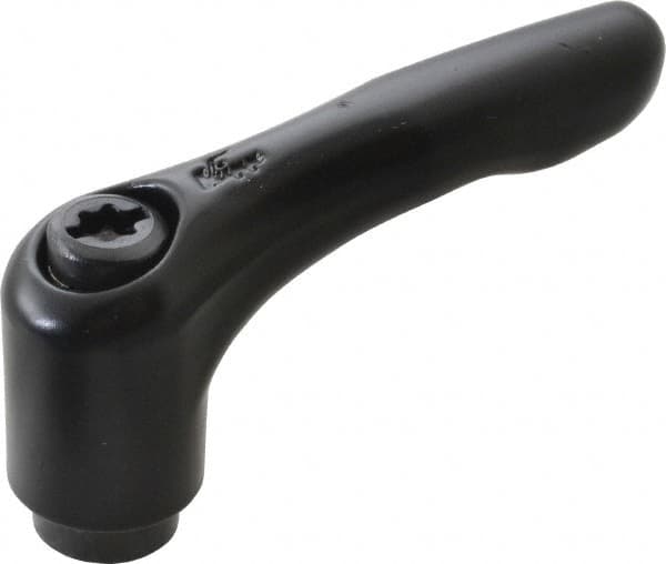 KIPP - #8-32, 0.51" Hub Diam, Zinc Die Cast (Steel Components) Tapped Adjustable Clamping Lever - 1.85" OAL, 1.22" High, 0.35" Hole Depth - Americas Industrial Supply