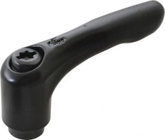 KIPP - #8-32, 0.51" Hub Diam, Zinc Die Cast (Steel Components) Tapped Adjustable Clamping Lever - 1.85" OAL, 1.22" High, 0.35" Hole Depth - Americas Industrial Supply