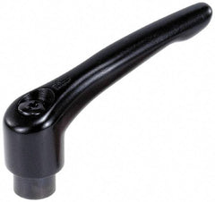 KIPP - M4 x 0.7, 13mm Hub Diam, Zinc Die Cast (Steel Components) Tapped Adjustable Clamping Lever - 47mm OAL, 31mm High, 9mm Hole Depth - Americas Industrial Supply