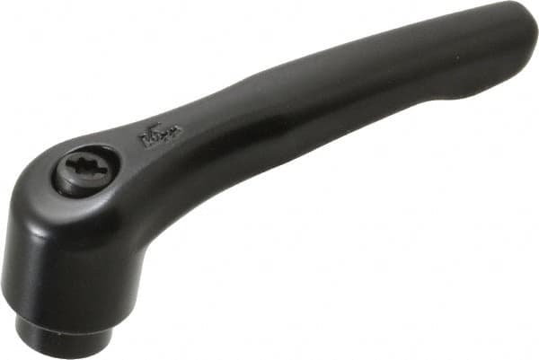 KIPP - M6 x 1.0, 18.5mm Hub Diam, Zinc Die Cast (Steel Components) Tapped Adjustable Clamping Lever - 74.5mm OAL, 42.5mm High, 12mm Hole Depth - Americas Industrial Supply