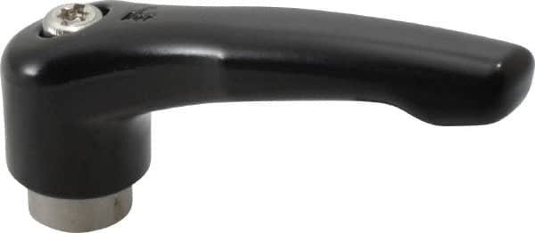 KIPP - 1/4-20, 0.73" Hub Diam, Zinc Die Cast (Stainless Steel Components) Tapped Adjustable Clamping Lever - 2.93" OAL, 1.67" High, 0.47" Hole Depth - Americas Industrial Supply