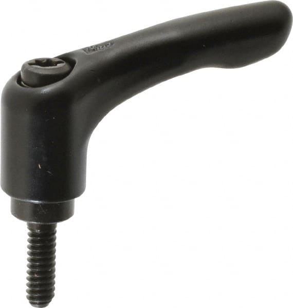 KIPP - #10-24, 0.55" Hub Diam, Zinc Die Cast (Steel Components) Threaded Stud Adjustable Clamping Lever - 0.59" Stud Length, 1.85" OAL, 1.22" High - Americas Industrial Supply