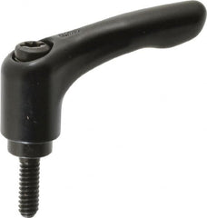 KIPP - #10-24, 0.55" Hub Diam, Zinc Die Cast (Steel Components) Threaded Stud Adjustable Clamping Lever - 0.59" Stud Length, 1.85" OAL, 1.22" High - Americas Industrial Supply