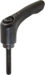 KIPP - #10-24, 0.55" Hub Diam, Zinc Die Cast (Steel Components) Threaded Stud Adjustable Clamping Lever - 0.98" Stud Length, 1.85" OAL, 1.22" High - Americas Industrial Supply