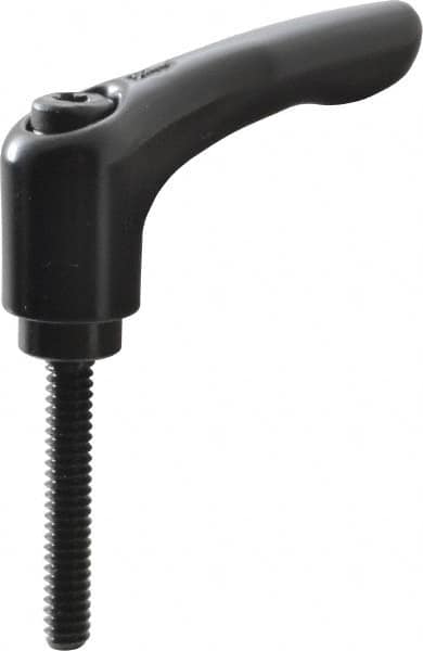 KIPP - #10-24, 0.55" Hub Diam, Zinc Die Cast (Steel Components) Threaded Stud Adjustable Clamping Lever - 1.18" Stud Length, 1.85" OAL, 1.22" High - Americas Industrial Supply
