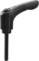 KIPP - #10-24, 0.55" Hub Diam, Zinc Die Cast (Steel Components) Threaded Stud Adjustable Clamping Lever - 1.18" Stud Length, 1.85" OAL, 1.22" High - Americas Industrial Supply