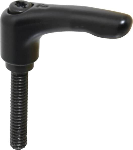 KIPP - 1/4-20, 0.55" Hub Diam, Zinc Die Cast (Steel Components) Threaded Stud Adjustable Clamping Lever - 1.38" Stud Length, 1.85" OAL, 1.22" High - Americas Industrial Supply