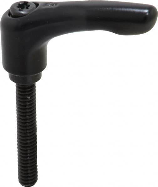 KIPP - 1/4-20, 0.55" Hub Diam, Zinc Die Cast (Steel Components) Threaded Stud Adjustable Clamping Lever - 1.57" Stud Length, 1.85" OAL, 1.22" High - Americas Industrial Supply