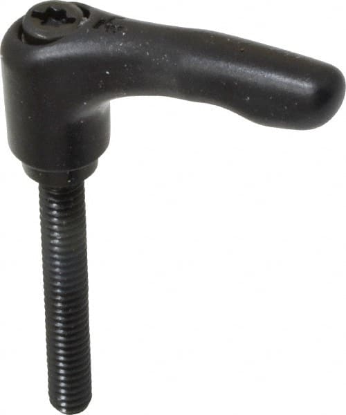 KIPP - 1/4-20, 0.55" Hub Diam, Zinc Die Cast (Steel Components) Threaded Stud Adjustable Clamping Lever - 1.77" Stud Length, 1.85" OAL, 1.22" High - Americas Industrial Supply