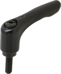 KIPP - M5 x 0.8, 13mm Hub Diam, Zinc Die Cast (Steel Components) Metric Threaded Stud Adjustable Clamping Lever - 15mm Stud Length, 47mm OAL, 31mm High - Americas Industrial Supply