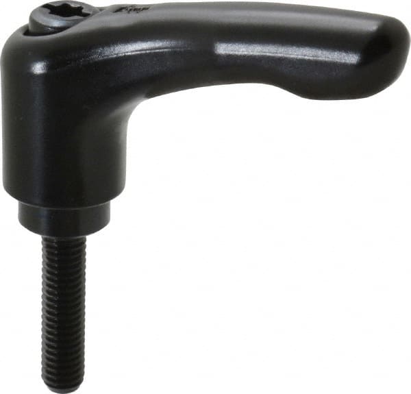 KIPP - M5 x 0.8, 13mm Hub Diam, Zinc Die Cast (Steel Components) Metric Threaded Stud Adjustable Clamping Lever - 20mm Stud Length, 47mm OAL, 31mm High - Americas Industrial Supply