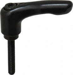 KIPP - M5 x 0.8, 13mm Hub Diam, Zinc Die Cast (Steel Components) Metric Threaded Stud Adjustable Clamping Lever - 30mm Stud Length, 47mm OAL, 31mm High - Americas Industrial Supply