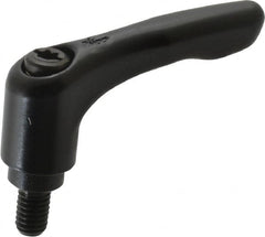 KIPP - M6 x 1.0, 13mm Hub Diam, Zinc Die Cast (Steel Components) Metric Threaded Stud Adjustable Clamping Lever - 10mm Stud Length, 47mm OAL, 31mm High - Americas Industrial Supply