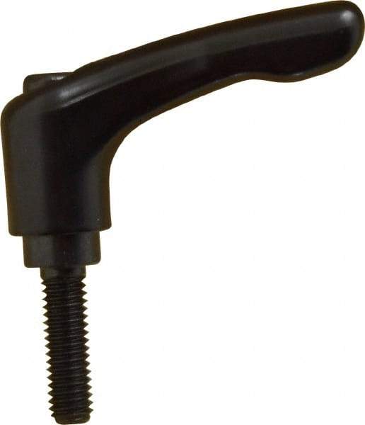 KIPP - M6 x 1.0, 13mm Hub Diam, Zinc Die Cast (Steel Components) Metric Threaded Stud Adjustable Clamping Lever - 20mm Stud Length, 47mm OAL, 31mm High - Americas Industrial Supply