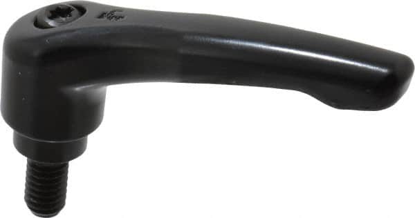 KIPP - 5/16-18, 0.73" Hub Diam, Zinc Die Cast (Steel Components) Threaded Stud Adjustable Clamping Lever - 0.59" Stud Length, 2.93" OAL, 1.67" High - Americas Industrial Supply