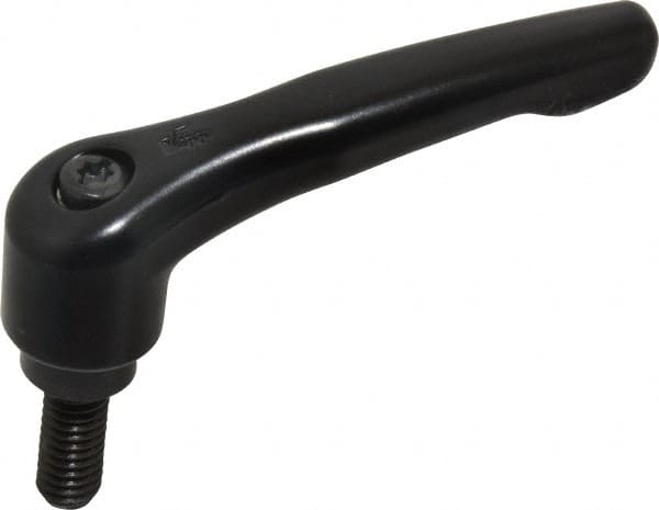 KIPP - 5/16-18, 0.73" Hub Diam, Zinc Die Cast (Steel Components) Threaded Stud Adjustable Clamping Lever - 0.79" Stud Length, 2.93" OAL, 1.67" High - Americas Industrial Supply