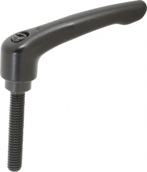 KIPP - 5/16-18, 0.73" Hub Diam, Zinc Die Cast (Steel Components) Threaded Stud Adjustable Clamping Lever - 1.77" Stud Length, 2.93" OAL, 1.67" High - Americas Industrial Supply