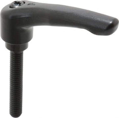 KIPP - 5/16-18, 0.73" Hub Diam, Zinc Die Cast (Steel Components) Threaded Stud Adjustable Clamping Lever - 1.97" Stud Length, 2.93" OAL, 1.67" High - Americas Industrial Supply