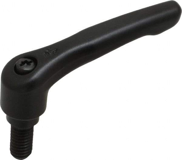 KIPP - 3/8-16, 0.73" Hub Diam, Zinc Die Cast (Steel Components) Threaded Stud Adjustable Clamping Lever - 0.79" Stud Length, 2.93" OAL, 1.67" High - Americas Industrial Supply