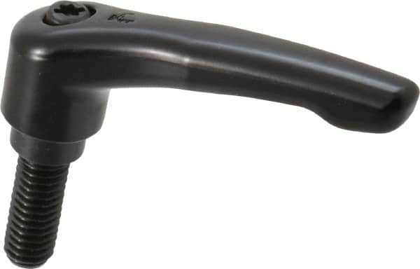 KIPP - 3/8-16, 0.73" Hub Diam, Zinc Die Cast (Steel Components) Threaded Stud Adjustable Clamping Lever - 0.98" Stud Length, 2.93" OAL, 1.67" High - Americas Industrial Supply