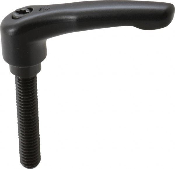 KIPP - 3/8-16, 0.73" Hub Diam, Zinc Die Cast (Steel Components) Threaded Stud Adjustable Clamping Lever - 1.97" Stud Length, 2.93" OAL, 1.67" High - Americas Industrial Supply