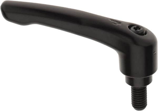 KIPP - M8 x 1.25, 18.5mm Hub Diam, Zinc Die Cast (Steel Components) Metric Threaded Stud Adjustable Clamping Lever - 15mm Stud Length, 74.5mm OAL, 42.5mm High - Americas Industrial Supply