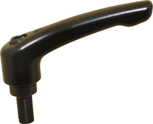 KIPP - M8 x 1.25, 18.5mm Hub Diam, Zinc Die Cast (Steel Components) Metric Threaded Stud Adjustable Clamping Lever - 20mm Stud Length, 74.5mm OAL, 42.5mm High - Americas Industrial Supply