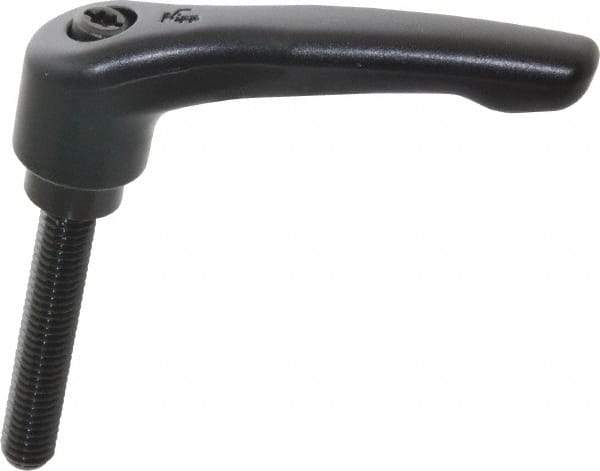 KIPP - M8 x 1.25, 18.5mm Hub Diam, Zinc Die Cast (Steel Components) Metric Threaded Stud Adjustable Clamping Lever - 45mm Stud Length, 74.5mm OAL, 42.5mm High - Americas Industrial Supply