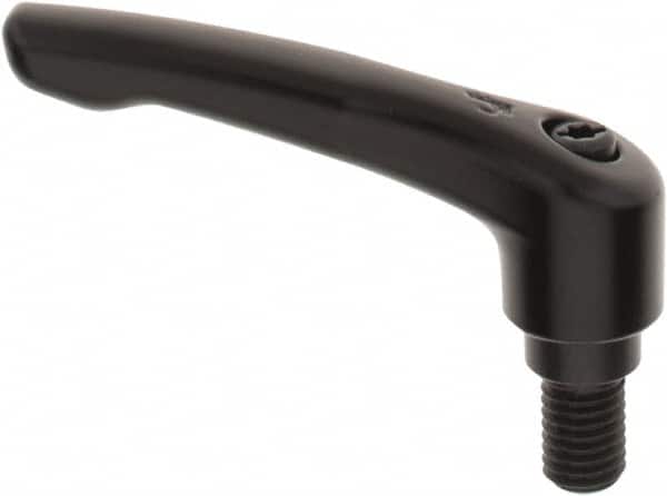 KIPP - M10 x 1.5, 18.5mm Hub Diam, Zinc Die Cast (Steel Components) Metric Threaded Stud Adjustable Clamping Lever - 15mm Stud Length, 74.5mm OAL, 42.5mm High - Americas Industrial Supply