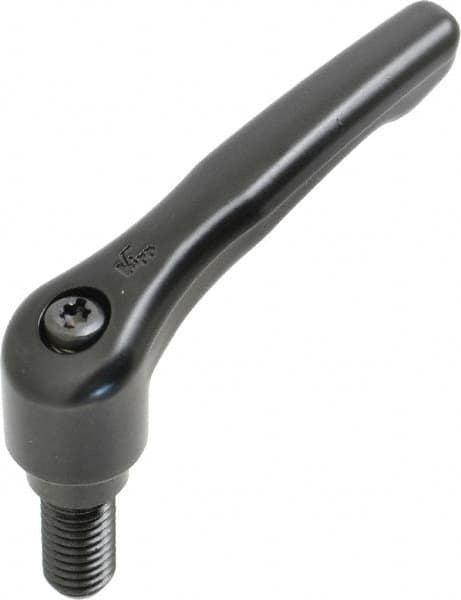 KIPP - M10 x 1.5, 18.5mm Hub Diam, Zinc Die Cast (Steel Components) Metric Threaded Stud Adjustable Clamping Lever - 20mm Stud Length, 74.5mm OAL, 42.5mm High - Americas Industrial Supply