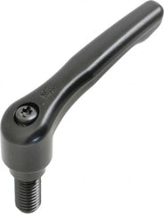 KIPP - M10 x 1.5, 18.5mm Hub Diam, Zinc Die Cast (Steel Components) Metric Threaded Stud Adjustable Clamping Lever - 20mm Stud Length, 74.5mm OAL, 42.5mm High - Americas Industrial Supply