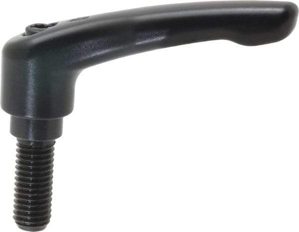 KIPP - M10 x 1.5, 18.5mm Hub Diam, Zinc Die Cast (Steel Components) Metric Threaded Stud Adjustable Clamping Lever - 25mm Stud Length, 74.5mm OAL, 42.5mm High - Americas Industrial Supply