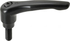 KIPP - 3/8-16, 0.83" Hub Diam, Zinc Die Cast (Steel Components) Threaded Stud Adjustable Clamping Lever - 0.98" Stud Length, 3.58" OAL, 2.15" High - Americas Industrial Supply
