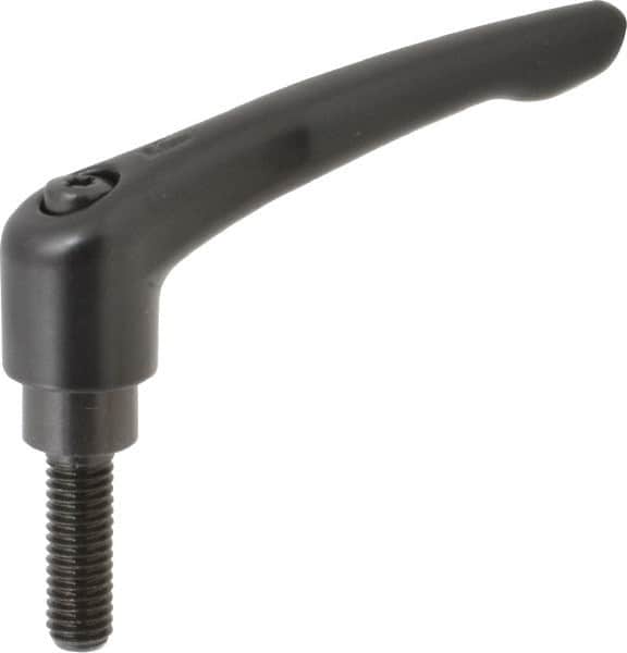 KIPP - 3/8-16, 0.83" Hub Diam, Zinc Die Cast (Steel Components) Threaded Stud Adjustable Clamping Lever - 1.18" Stud Length, 3.58" OAL, 2.15" High - Americas Industrial Supply