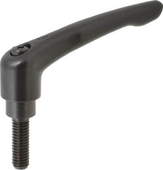 KIPP - 3/8-16, 0.83" Hub Diam, Zinc Die Cast (Steel Components) Threaded Stud Adjustable Clamping Lever - 1.18" Stud Length, 3.58" OAL, 2.15" High - Americas Industrial Supply