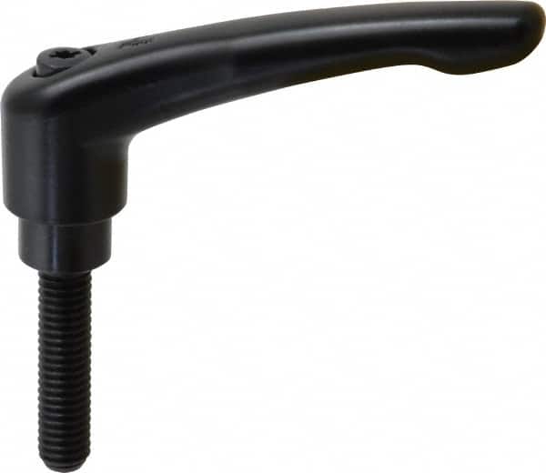KIPP - 3/8-16, 0.83" Hub Diam, Zinc Die Cast (Steel Components) Threaded Stud Adjustable Clamping Lever - 1.57" Stud Length, 3.58" OAL, 2.15" High - Americas Industrial Supply