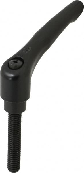 KIPP - 3/8-16, 0.83" Hub Diam, Zinc Die Cast (Steel Components) Threaded Stud Adjustable Clamping Lever - 1.97" Stud Length, 3.58" OAL, 2.15" High - Americas Industrial Supply