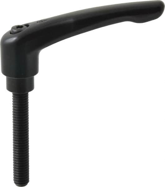 KIPP - 3/8-16, 0.83" Hub Diam, Zinc Die Cast (Steel Components) Threaded Stud Adjustable Clamping Lever - 2.36" Stud Length, 3.58" OAL, 2.15" High - Americas Industrial Supply