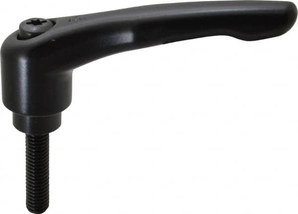 KIPP - 3/8-16, 1.06" Hub Diam, Zinc Die Cast (Steel Components) Threaded Stud Adjustable Clamping Lever - 1.57" Stud Length, 4.29" OAL, 2.48" High - Americas Industrial Supply