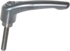 KIPP - 3/8-16, 1.06" Hub Diam, Zinc Die Cast (Steel Components) Threaded Stud Adjustable Clamping Lever - 1.97" Stud Length, 4.29" OAL, 2.48" High - Americas Industrial Supply