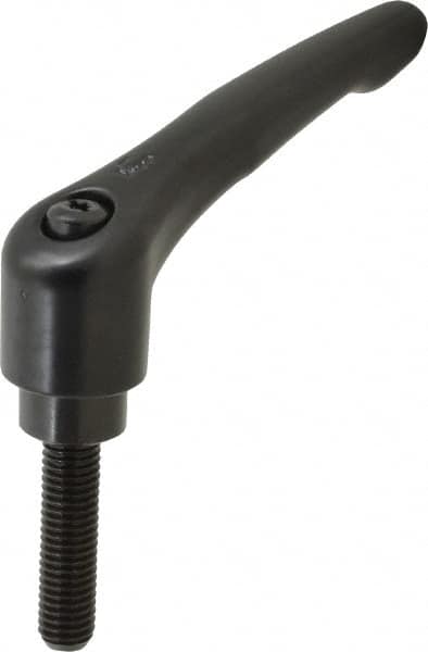 KIPP - 1/2-13, 1.22" Hub Diam, Zinc Die Cast (Steel Components) Threaded Stud Adjustable Clamping Lever - 1.97" Stud Length, 4.96" OAL, 2.87" High - Americas Industrial Supply