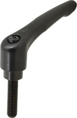 KIPP - 1/2-13, 1.22" Hub Diam, Zinc Die Cast (Steel Components) Threaded Stud Adjustable Clamping Lever - 1.97" Stud Length, 4.96" OAL, 2.87" High - Americas Industrial Supply