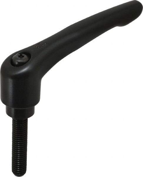 KIPP - 1/2-13, 1.22" Hub Diam, Zinc Die Cast (Steel Components) Threaded Stud Adjustable Clamping Lever - 2.36" Stud Length, 4.96" OAL, 2.87" High - Americas Industrial Supply